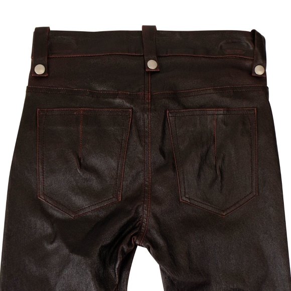 UNRAVEL PROJECT Black/Red Leather Lace Up Detail Pants Size 26 $2085 - Picture 4 of 4